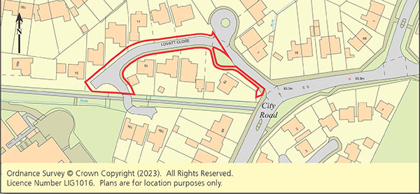 Lot: 64 - LAND AND ROADWAYS - Plan showing location of land for sale